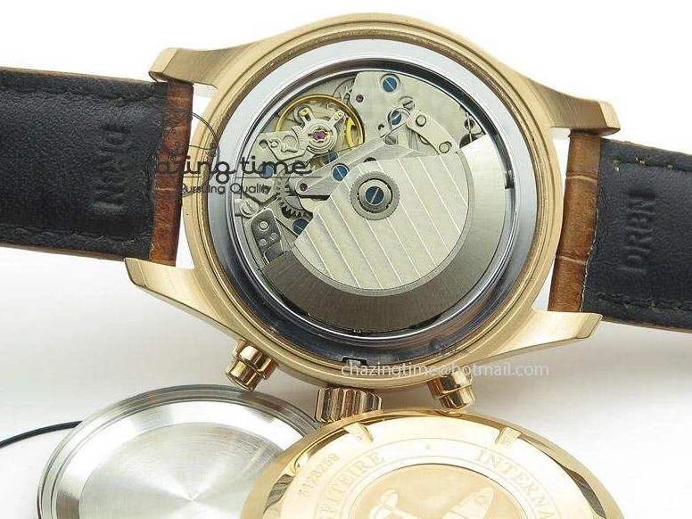 MIROTIME 0321 Youthful Pilot Chrono RG 3878 Gray Dial on Light Brown Leather Strap A 7394